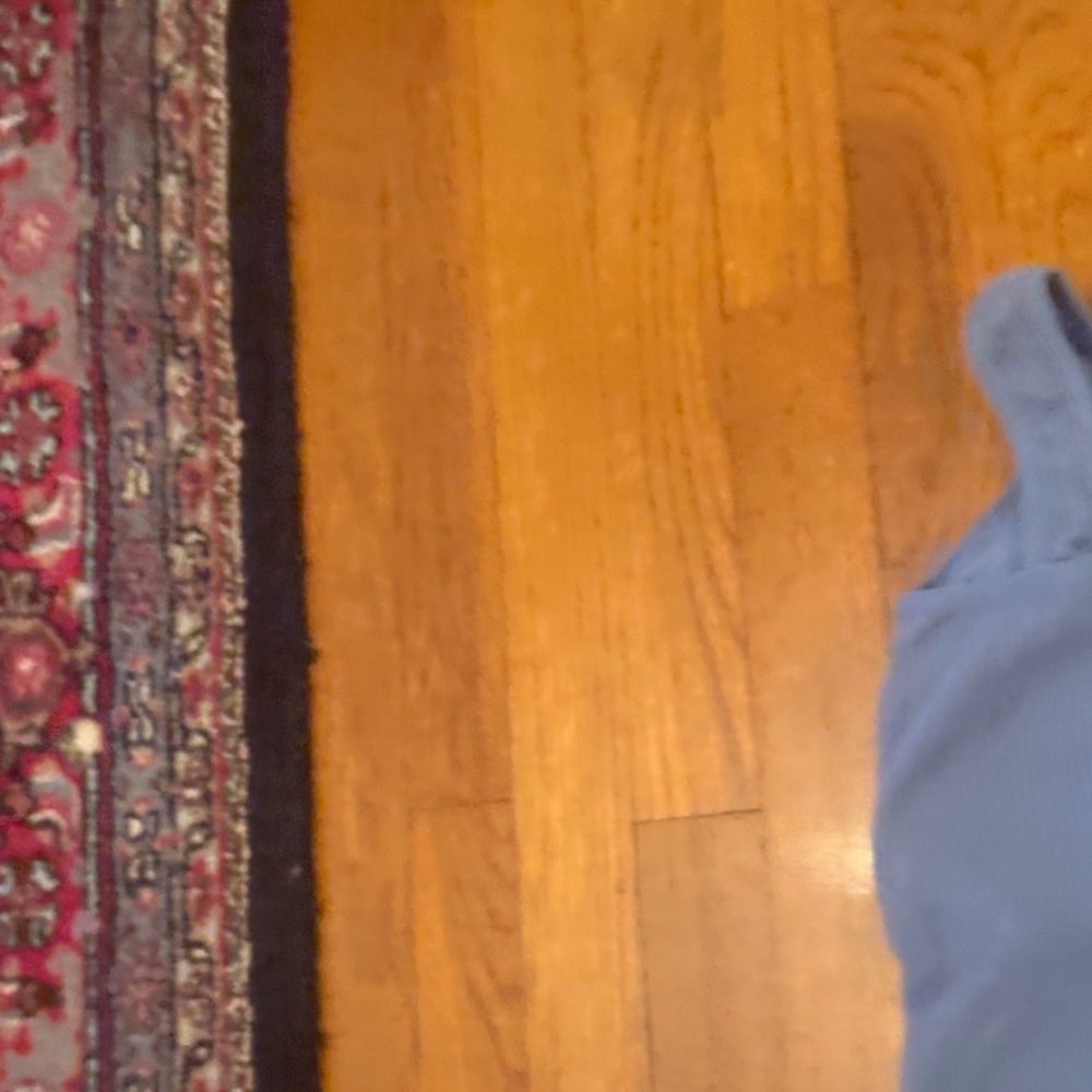 Source Unknown Light Blue Ribbed V-Neck Tank - image 3